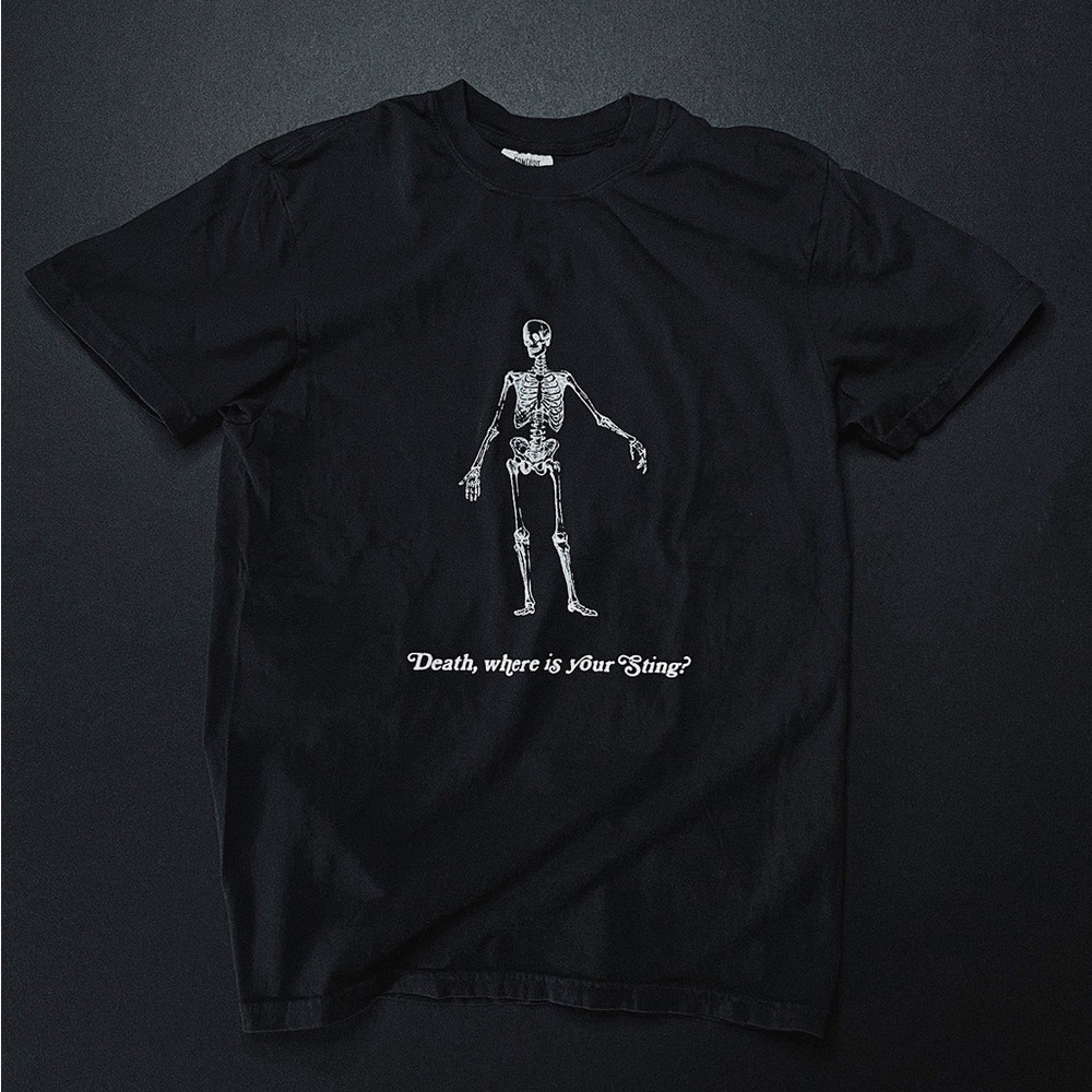 Comfort Colors Push Project Skeleton Tshirt 💀 “Death, Where is Your Sting?”